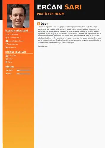 Pratisyen Hekim Cv Örnekleri cv indir